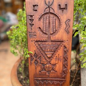 Berber Hand dark Carved Wooden Symbol Wall Art