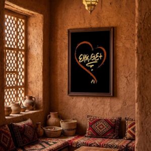 Custom Amazigh Tifinagh Name Heart Personalized Digital Wall Art