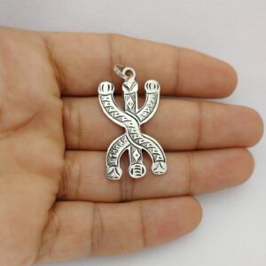 Berber Symbol Pendant African YAZ Charm Necklace Silver