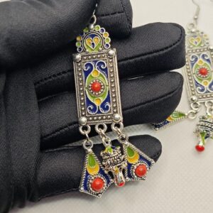 Amazigh Boucles d oreilles kabyles métal argenté Earrings