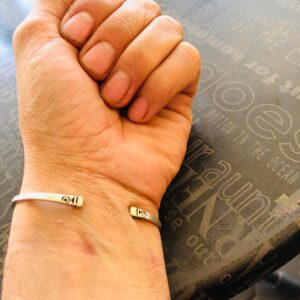 Amazigh Berber gravé Hand-Engraved 925 Silver Adjustable Cuff Bracelet