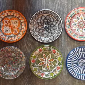 Berber Hand-Painted Ceramic Artisan Dish Boho Wall Plate