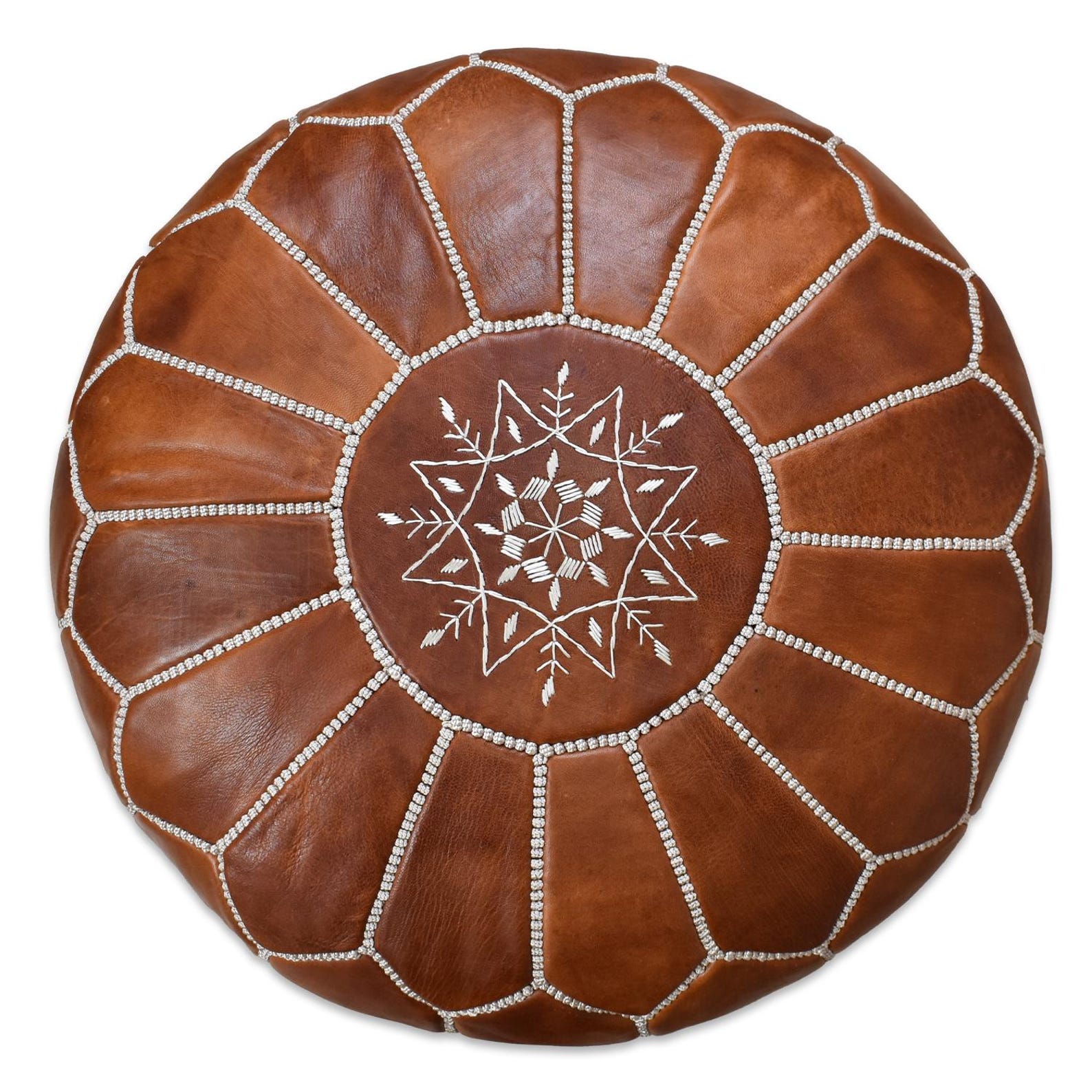 Amazigh Vegetal Soft Leather Handmade Delivered stuffed Pouf
