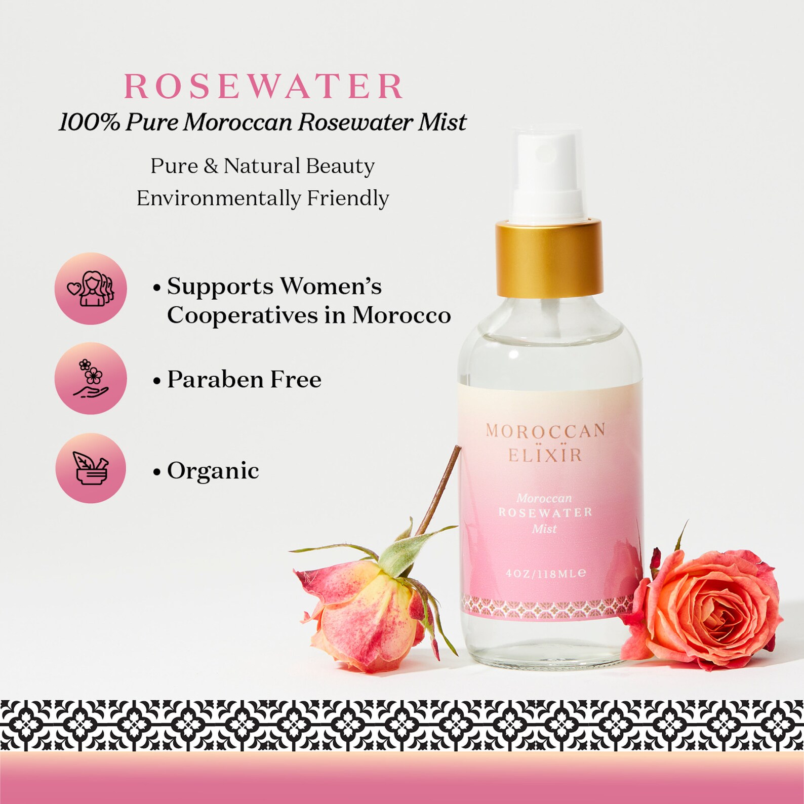 Berber ROSE WATER Mist Red Eye Oil for Everyday Heritage Style Use