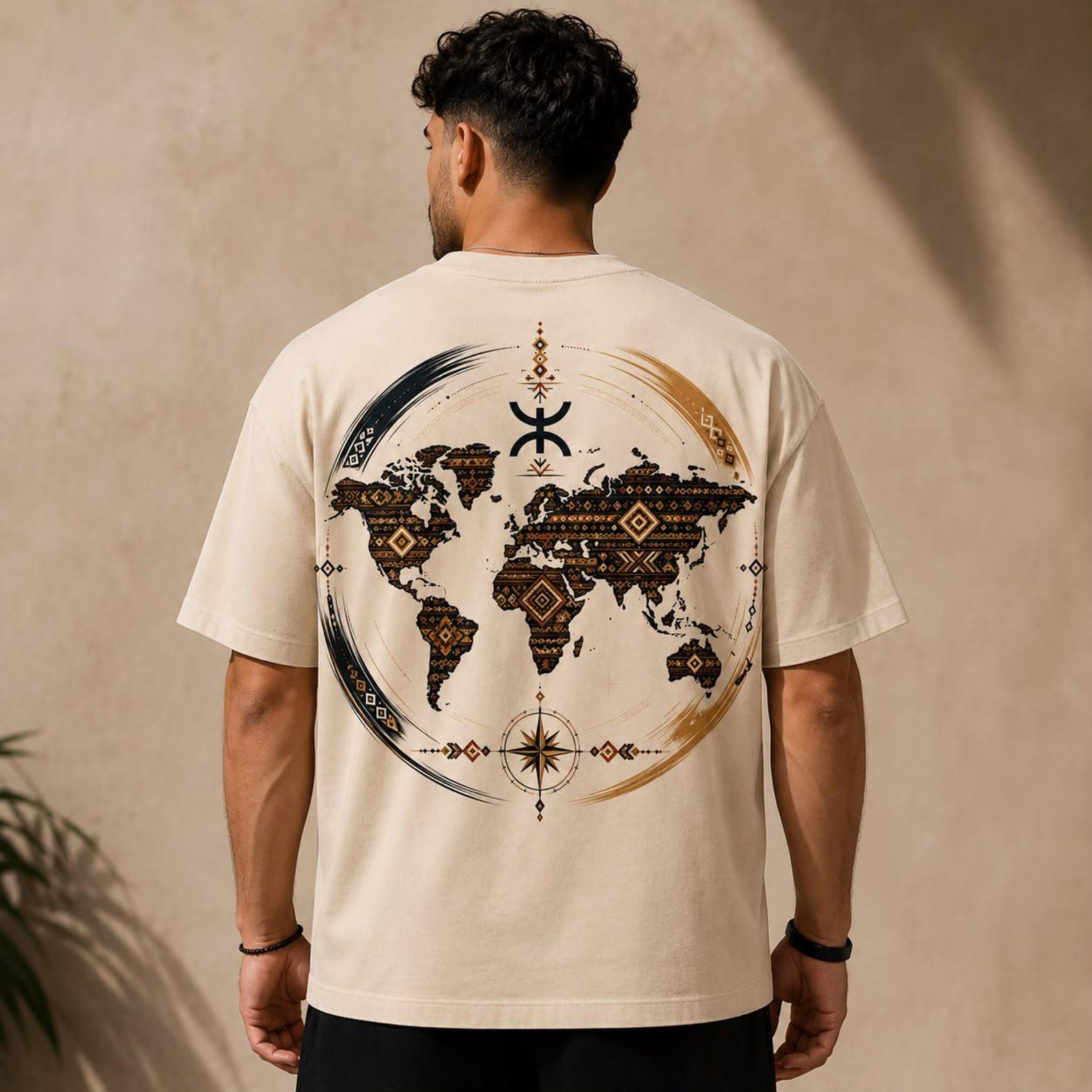 💾 Berber World Map PNG JPG Canvas Geometric Shirt