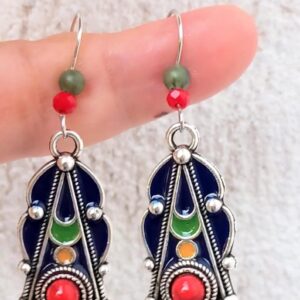 Amazigh Boucles d oreilles kabyles métal argenté Earrings