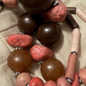 Berber Handmade Colorful Stamped Pendant Beaded Vintage Necklace