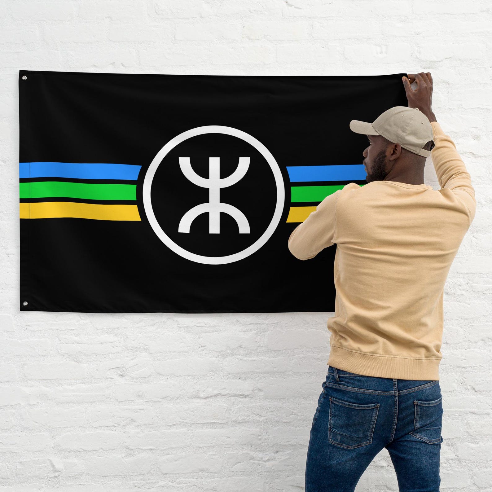 Berber Anarchist Flag North African Indigenous Banner 3x5