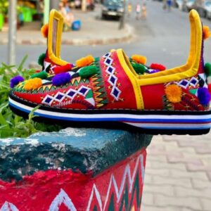Amazigh Traditional s Colorful Handmade Embroidered Slippers Shoes