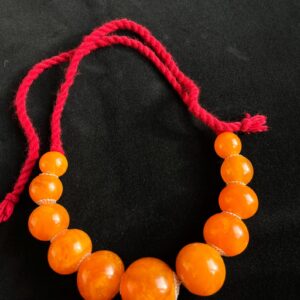 Amazigh Jewelry Perles oranges Orange Necklace Rif Traditional