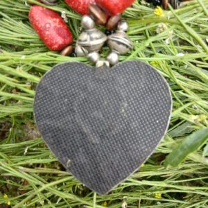 Amazigh Handmade Heart Pendant Red Beaded Statement Necklace