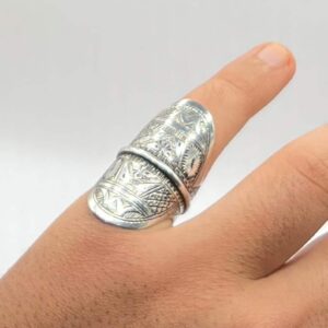 Berber Sterling Silver Engraved Yaz Tuareg Tribal Ring