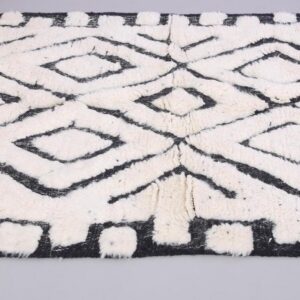 Custom Amazigh Berber Wool Neutral Living Room Geometric Handmade Rug