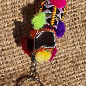 Handmade Amazigh Berber Anti-Atlas Multicolor Miniature Keychain Shoes