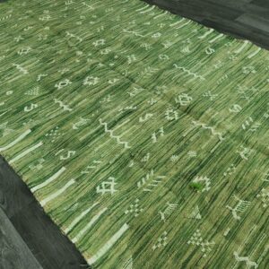 Berber Green Authentic Wool Tribal Boho Living Rug