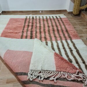 Custom Amazigh Berber Wool Neutral Living Room Geometric Handmade Rug