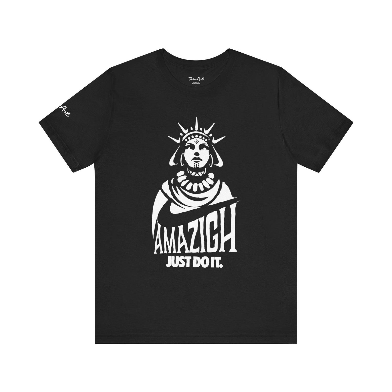 Amazigh Cultural Pride Black Cotton Graphic Streetwear T-Shirt