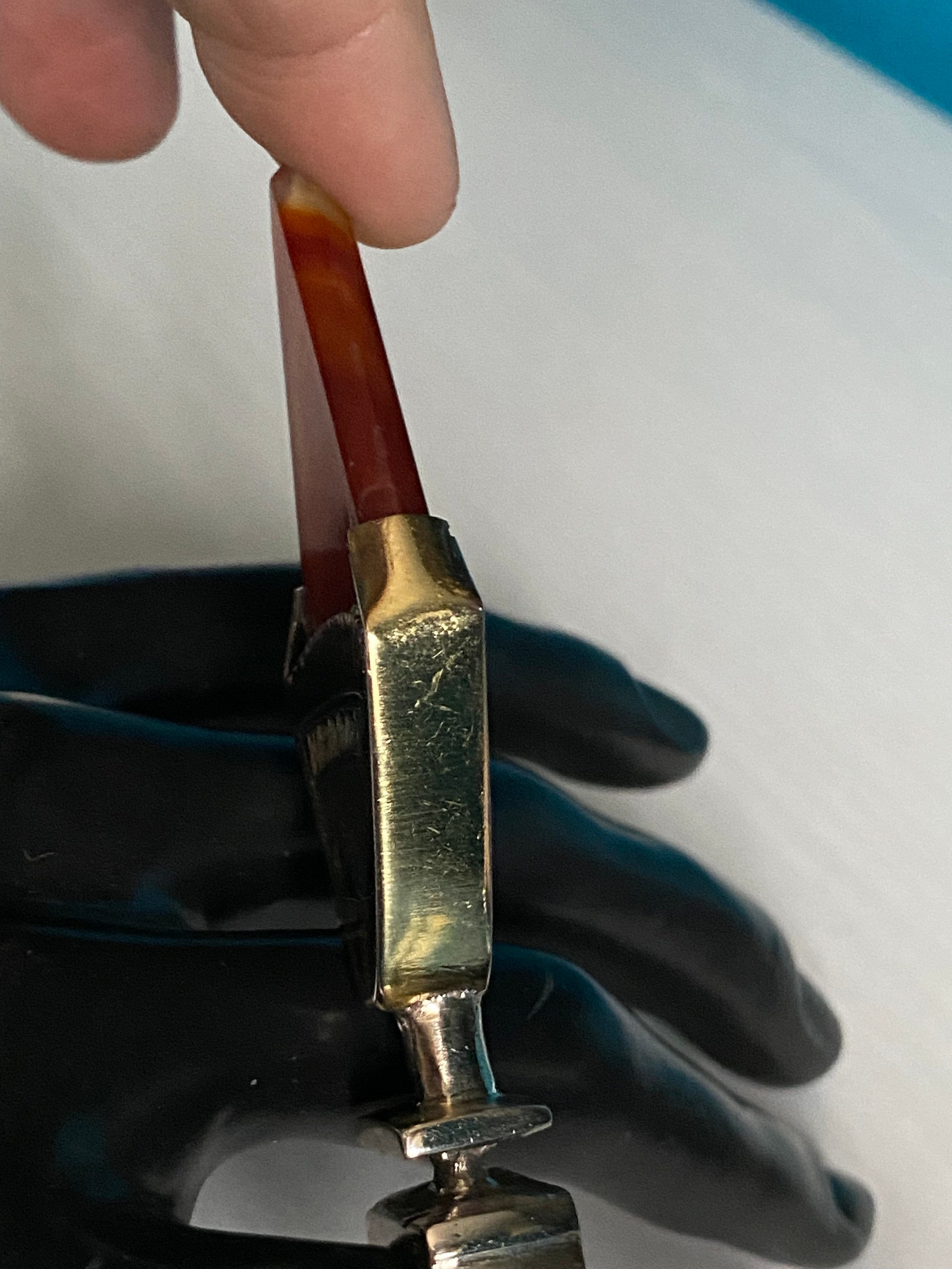 Amazigh Gigantic Carnelian Agate & Silver Tuareg Ring Amulet Hair Ornament Necklace