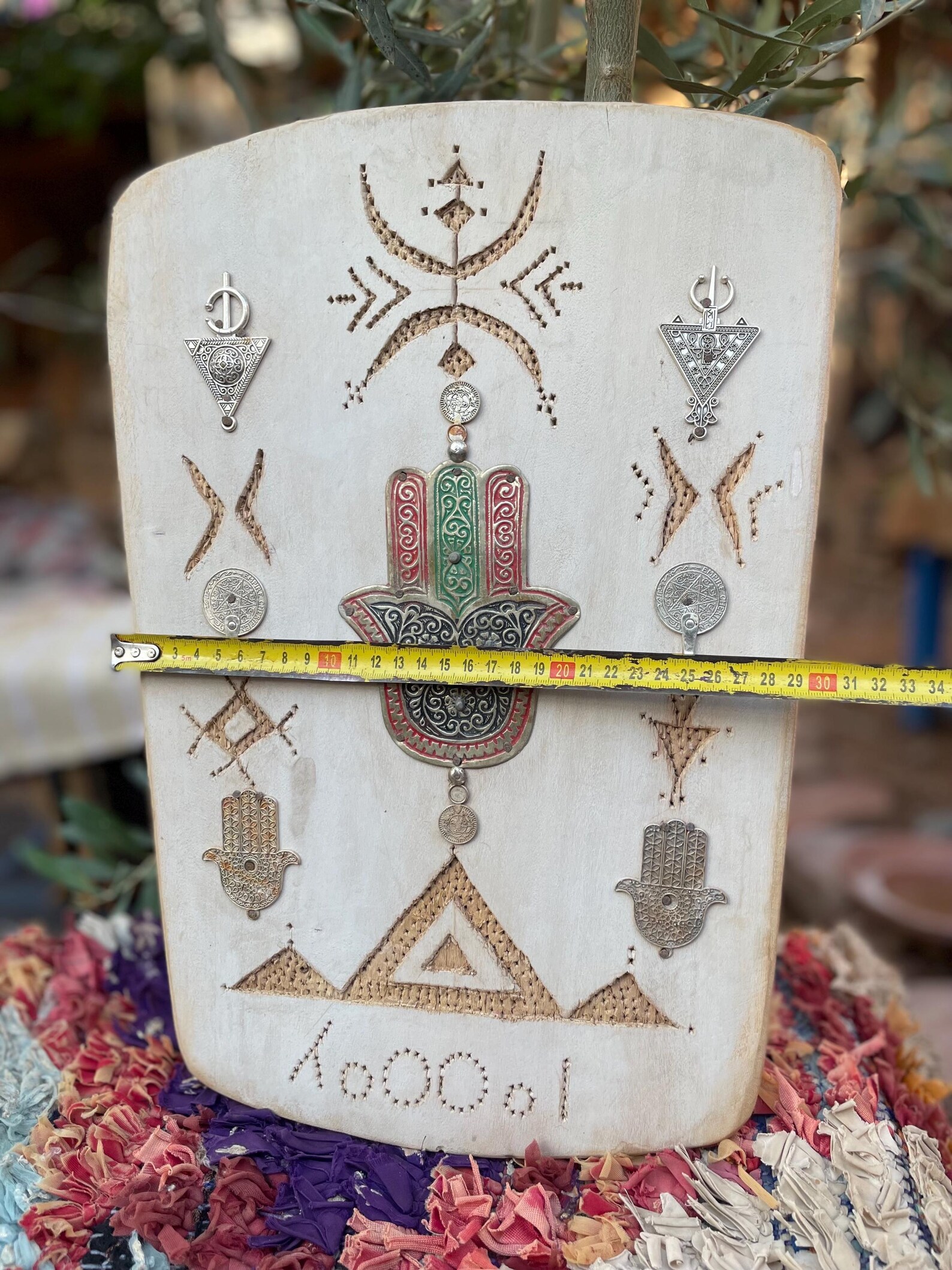Berber Handmade Willow Wood Hamsa Wall Decor Symbols Boho Art