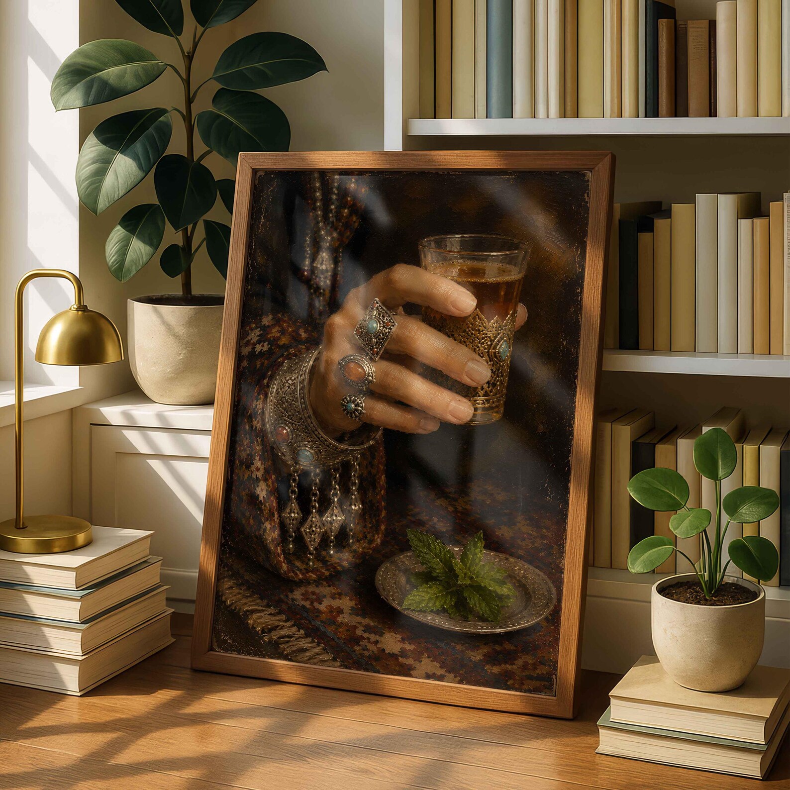 Amazigh Woman Mint Tea Berber Jewelry Digital Wall Art