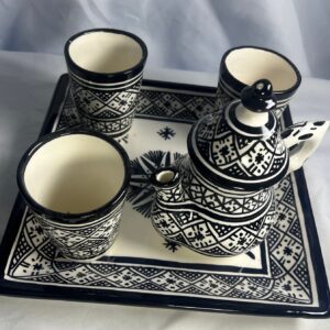 Amazigh serving table set teapot set ceramic handpainted serving set Ceramic Piece