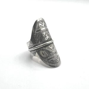 Berber Sterling Silver Engraved Yaz Tuareg Tribal Ring