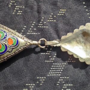 Amazigh Antique beaded Silver fibula for Everyday Personal Jewelry Styling