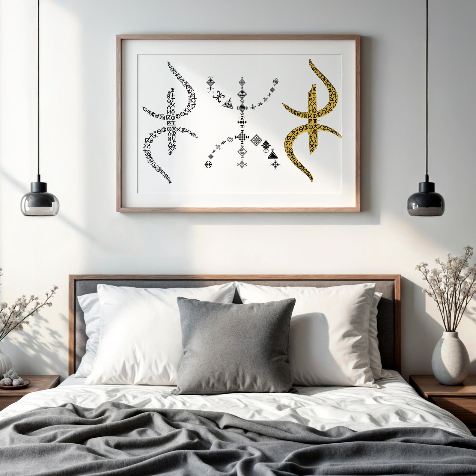 Amazigh Berber Kabyle Tribal Tattoo Poster Digital Wall Art