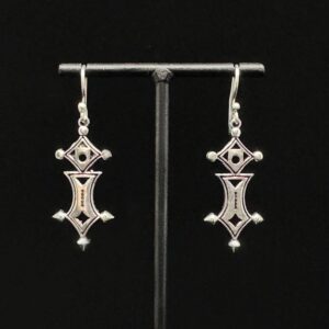 Amazigh Silver Plated Cross Symbol Statement Berbères Earrings