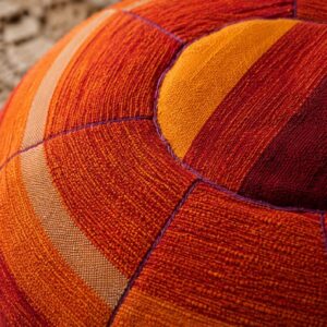 Berber Handmade Colorful Round Boho Floor Cushion Pouf