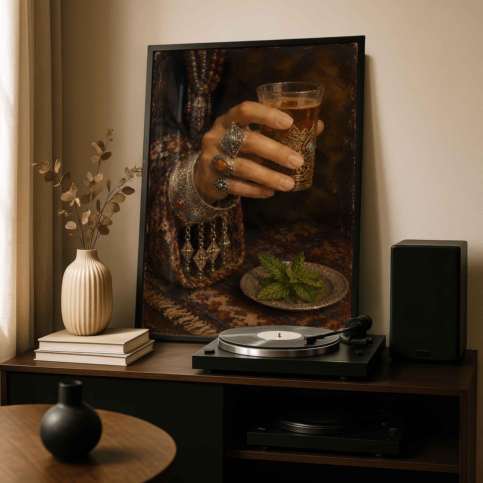 Amazigh Woman Mint Tea Berber Jewelry Digital Wall Art