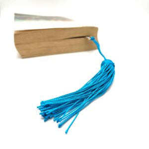 Amazigh Handmade Silver-Tone Hamsa Metal Bookmark with Silk Tassel