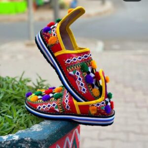 Amazigh Traditional s Colorful Handmade Embroidered Slippers Shoes