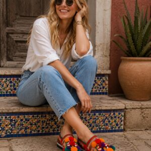 Berber Handmade Slippers for Women Colorful Babouche Shoes