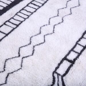 Custom Amazigh Berber Wool Neutral Living Room Geometric Handmade Rug