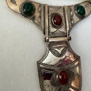Amazigh Queen of Jewels Tuareg Silver Agate Necklace