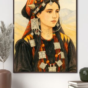 Berber Woman Portrait Print Jewelry Art Digital Download