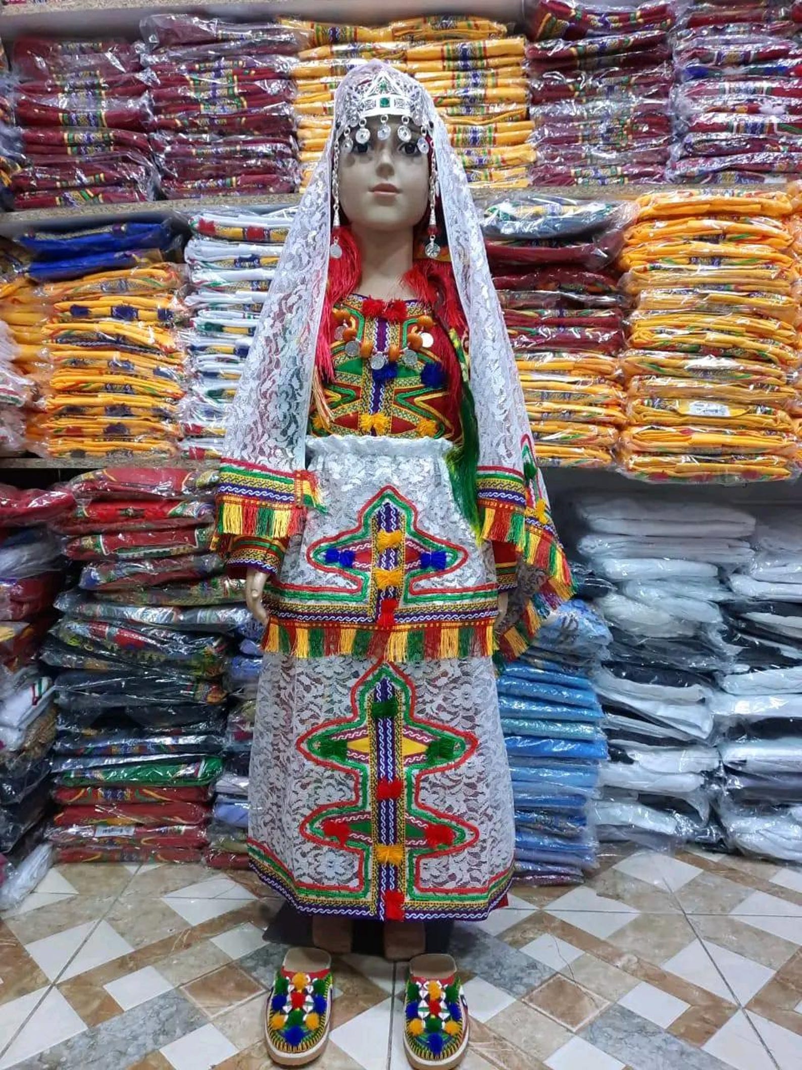 Berber Girl Outfit Traditional Dress Set Caftan Kaftan