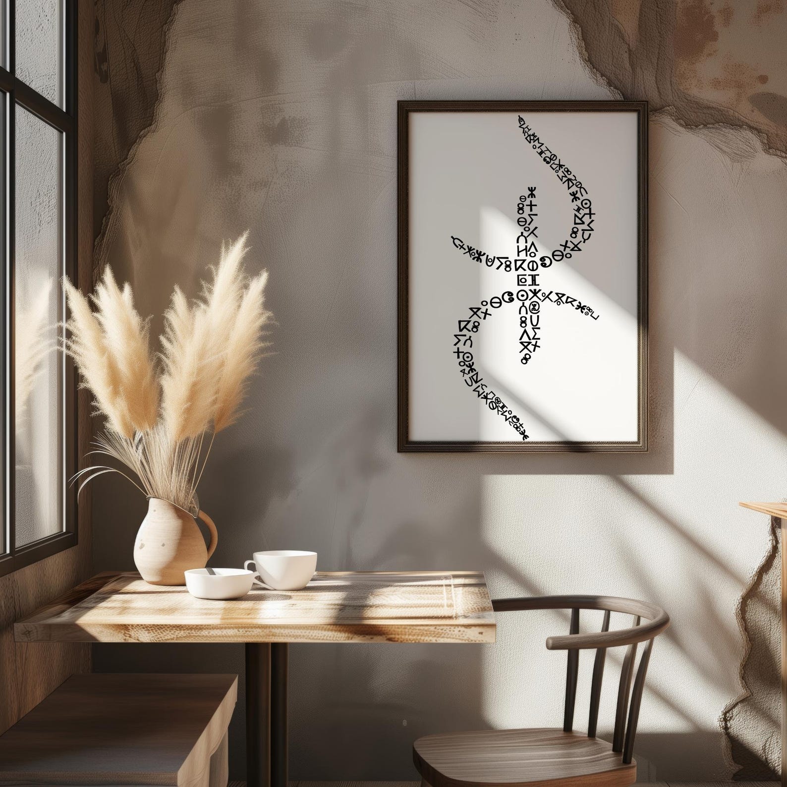 Amazigh Berber Kabyle Tribal Tattoo Poster Digital Wall Art