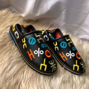 Amazigh Authentic Idoukan Slippers Handmade Leather Babouche Shoes
