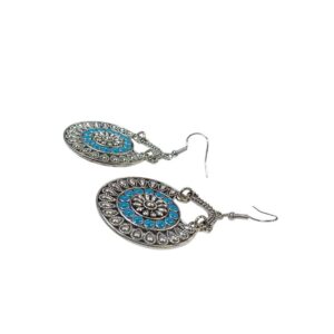 Amazigh Blue and Yellow Enamel Tribal Lightweight Dangle Earrings