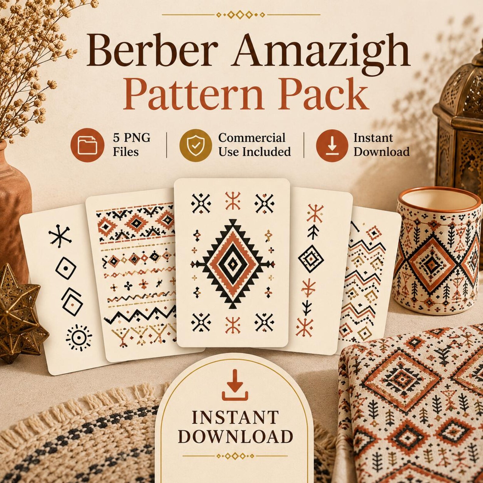 Berber Pack PNG Symboles Amazighs Geometric Motif Shirt