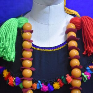 Amazigh Berber Loban Resin Amber Tassel Statement Bead Necklace