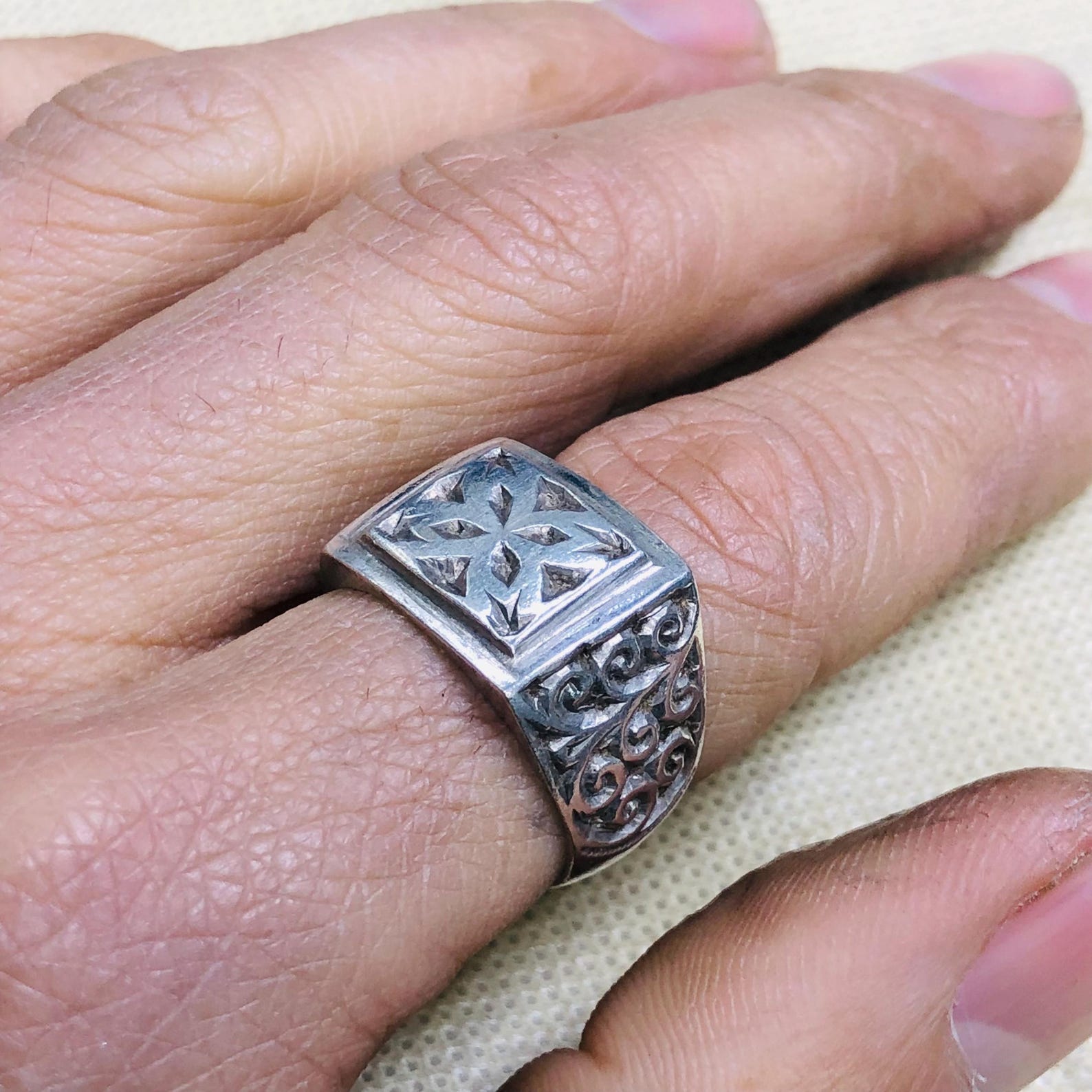 Amazigh Jewelry Traditionnels Marocains Ring Berbère Silver Handmade