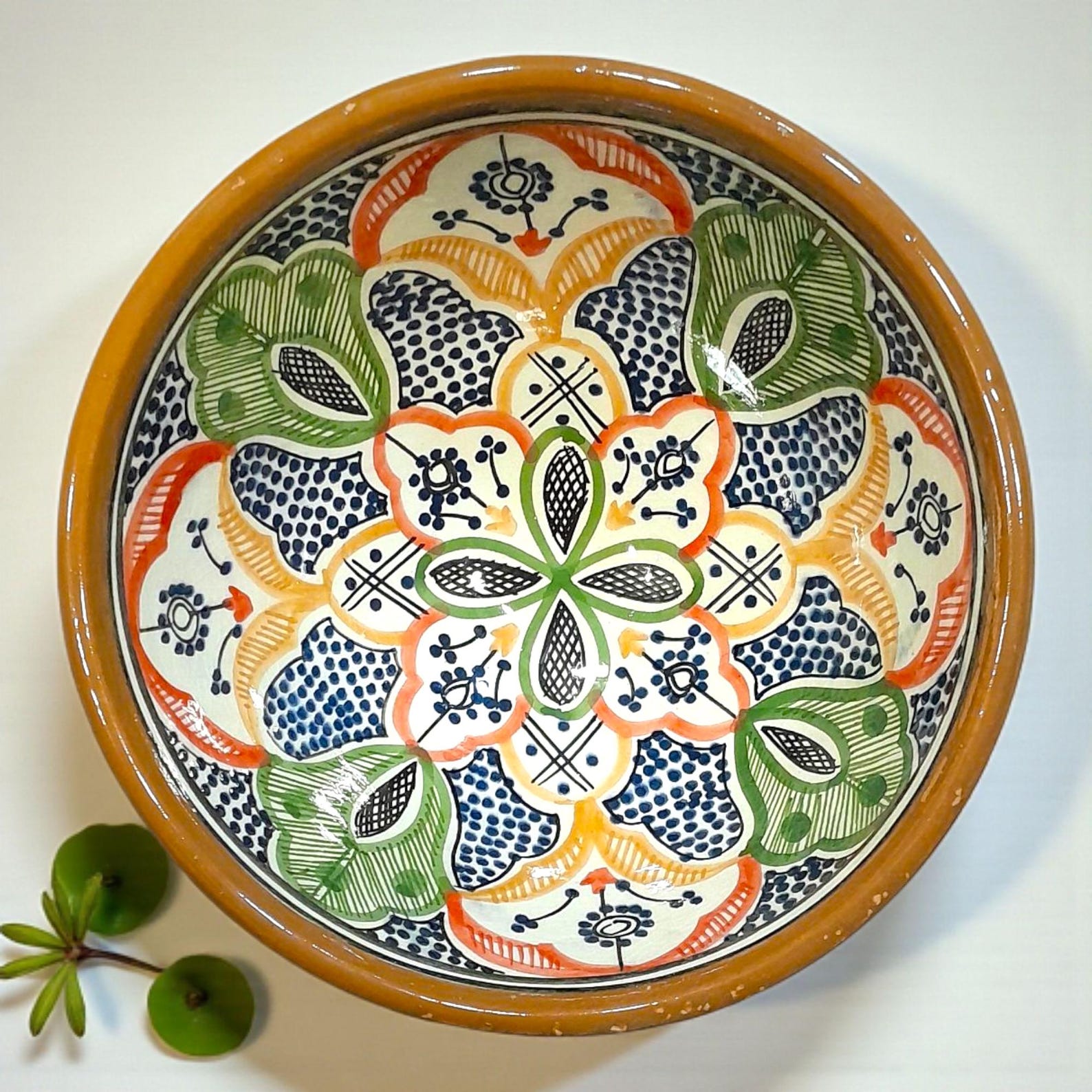 Amazigh Hand-Painted Ceramic Bowls Set Traditional Colorful Bowl