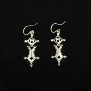 Amazigh Silver Plated Cross Symbol Statement Berbères Earrings