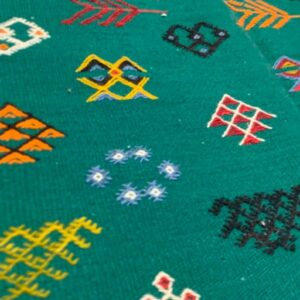 Berber Camel Wool Handmade Runner Rug With Tribal Motifs
