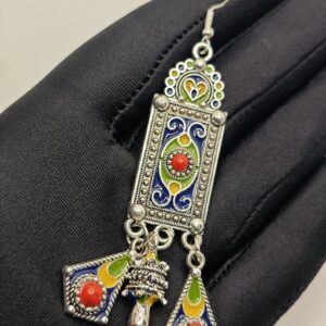 Amazigh Boucles d oreilles kabyles métal argenté Earrings