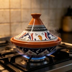 Berber Hand-Painted Flame-Proof Ceramic Cooking Pot Tagine 30cm