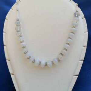 Berber Statement Necklace with Polished Gemstone Luminous Glass Beads Elegant Jewelry Necklace